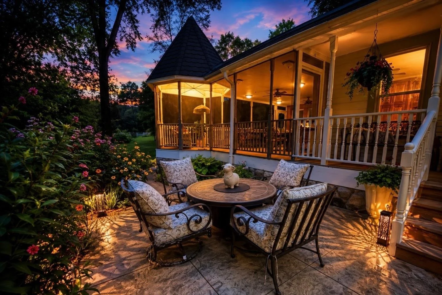 Evening on the farmhouse patio