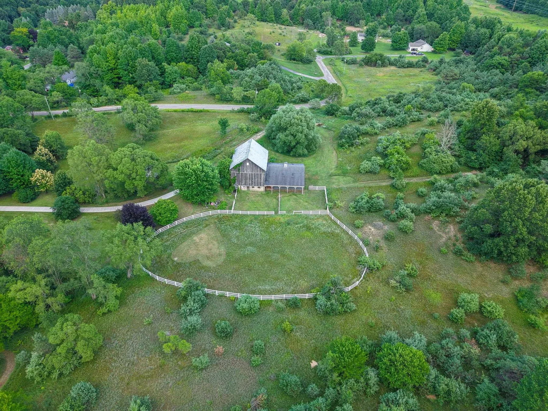 Aerial view of the ranch setting
